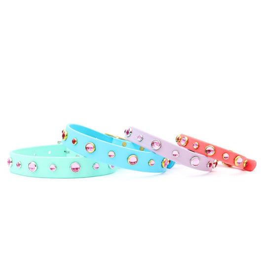 Pink Studded Waterproof Biothane Dog Collar BeltBuckle-Dolly
